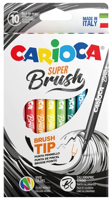 Фломастеры Carioca Super Brush, 10 шт. (42937)