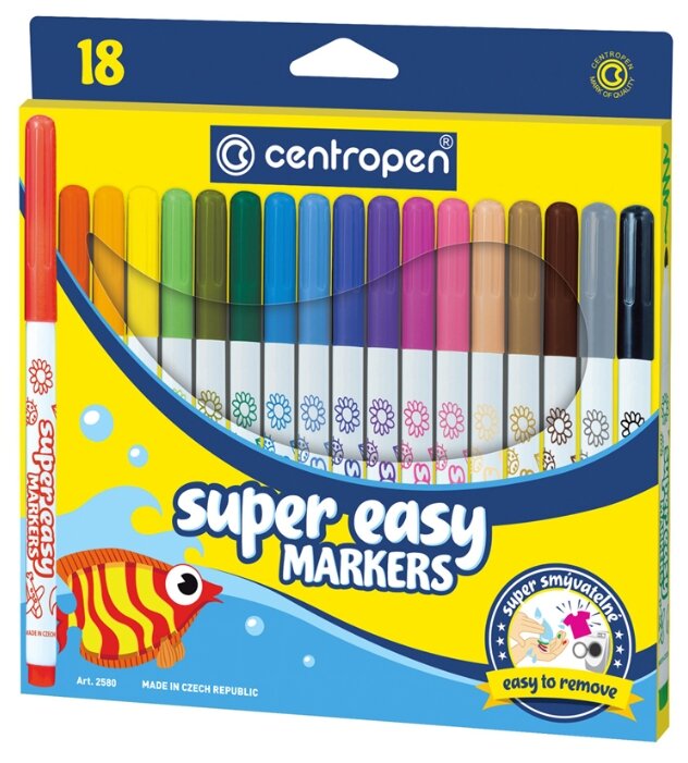 

Фломастеры Centropen Super Easy, 18 шт. (2580/18KK), Super Easy