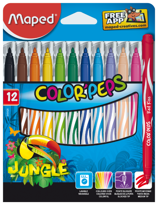 Фломастеры Maped Color Peps Jungle, 12 шт. (845420)