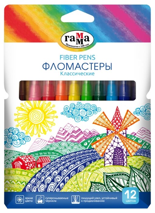 

Фломастеры Гамма Классические, 12 шт. (180319_11), Классические