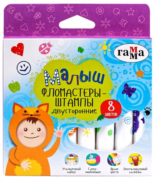 

Фломастеры Гамма Малыш, 8 шт. (180319_02), Малыш