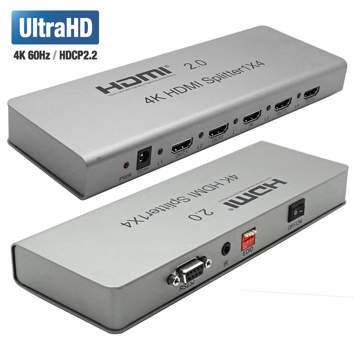 

Разветвитель HDMI(19F)-4xHDMI(19F) 4K, черный ORIENT HSP0104H-2.0 (30466), HSP0104H-2.0