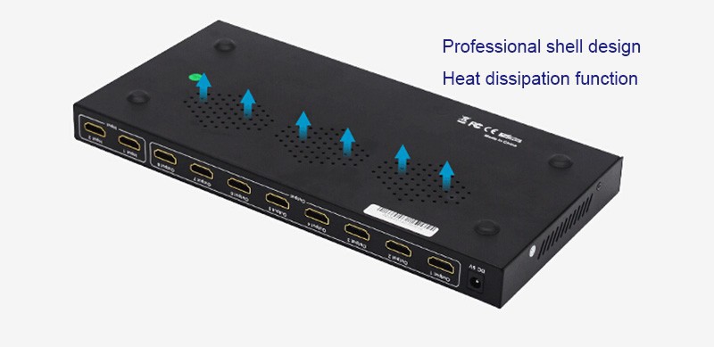 

Разветвитель 2xHDMI(19F)-8xHDMI(19F) 4K, черный ORIENT HSP0208H (30227), HSP0208H