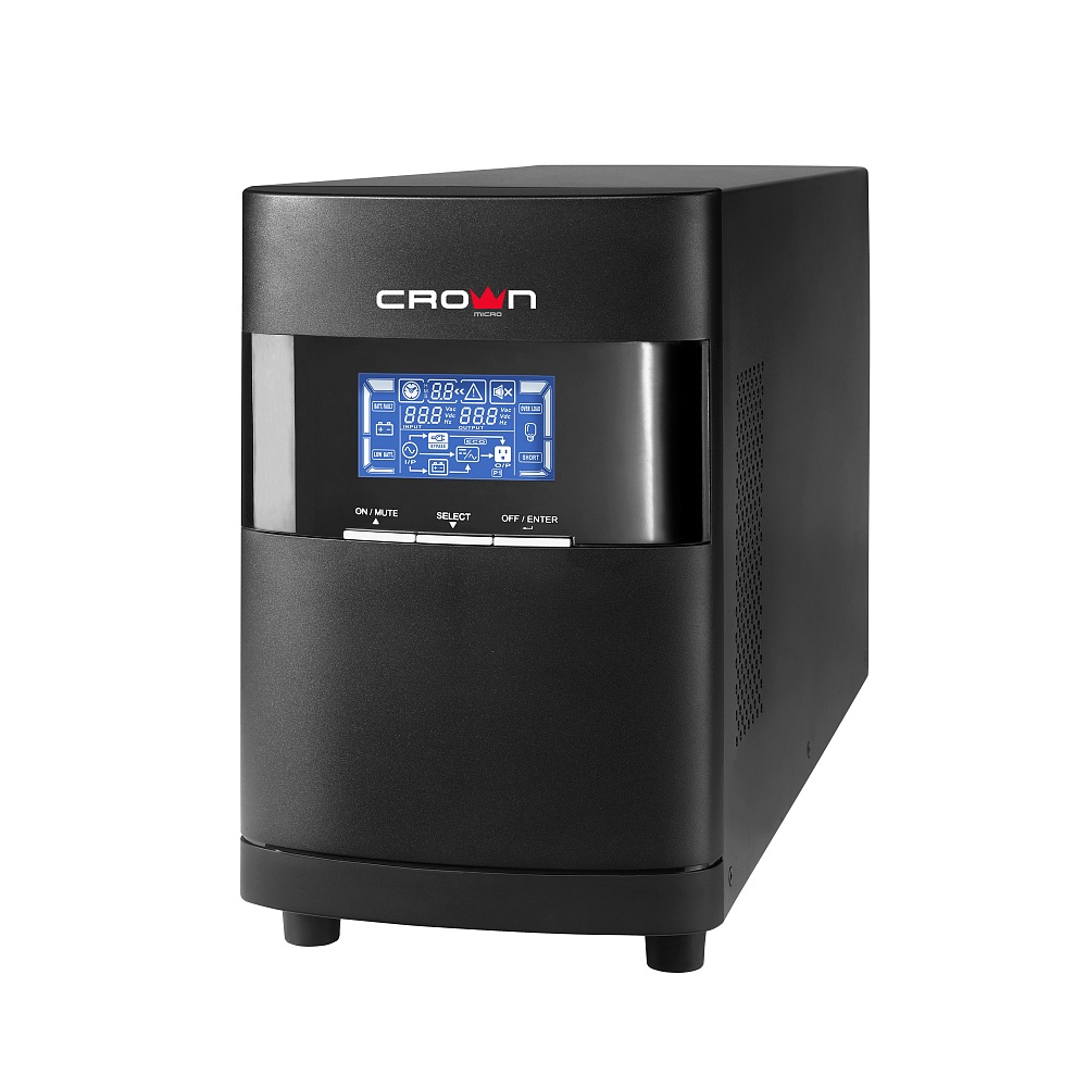 ИБП CROWN CMUOA-350-1K, 1000 VA, 900Вт, EURO, розеток - 2, USB, черный (CMUOA-350-1K EURO)