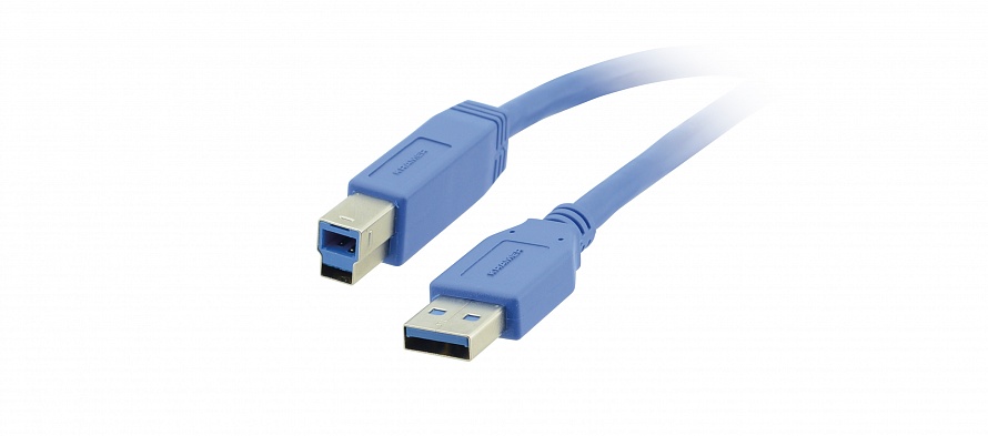 

Кабель USB(Am)-USB(Bm), экранированный, 1.8 м, синий, Kramer C-USB3/AB-6 (96-0235006), C-USB3/AB-6