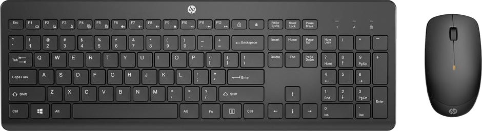 

Клавиатура + мышь HP HP 230 Wireless Combo, беспроводной, USB, черный (18H24AA), HP 230 Wireless Combo