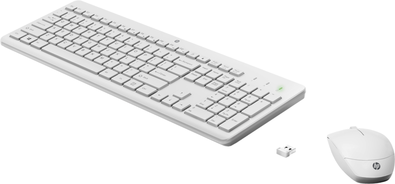 

Клавиатура + мышь HP HP 230 Wireless Combo, беспроводной, USB, белый (3L1F0AA), HP 230 Wireless Combo