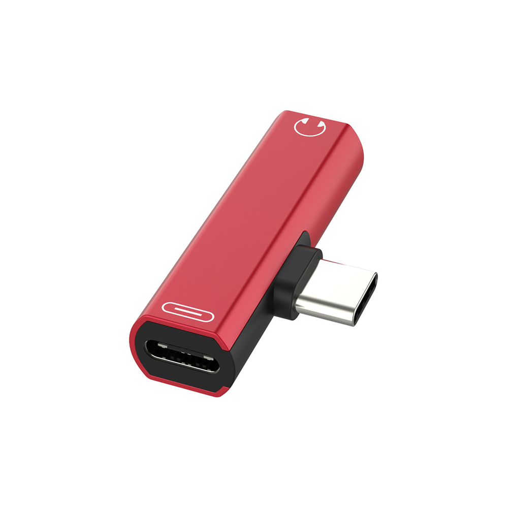 

Переходник (адаптер) USB 2.0 Type-C(m)-USB Type-C(f)+Jack 3.5mm(f), 2.1A быстрая зарядка, красный Greenconnect GCR-UC2AUX (GCR-52243), GCR-UC2AUX