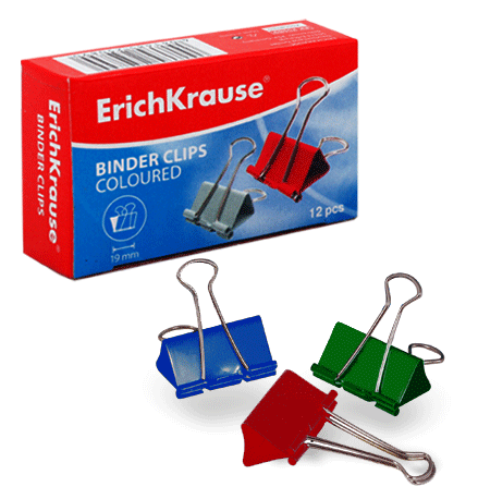 

Зажим для бумаг ErichKrause, металл, ширина 19мм 1шт. (ЕК-25089), -