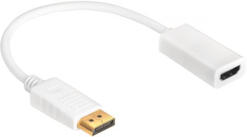 

Кабель DisplayPort(20M)-HDMI(19F) v1.2/v1.4 4K, экранированный, 20 см, белый GCR (GCR-ADP2MHDW)