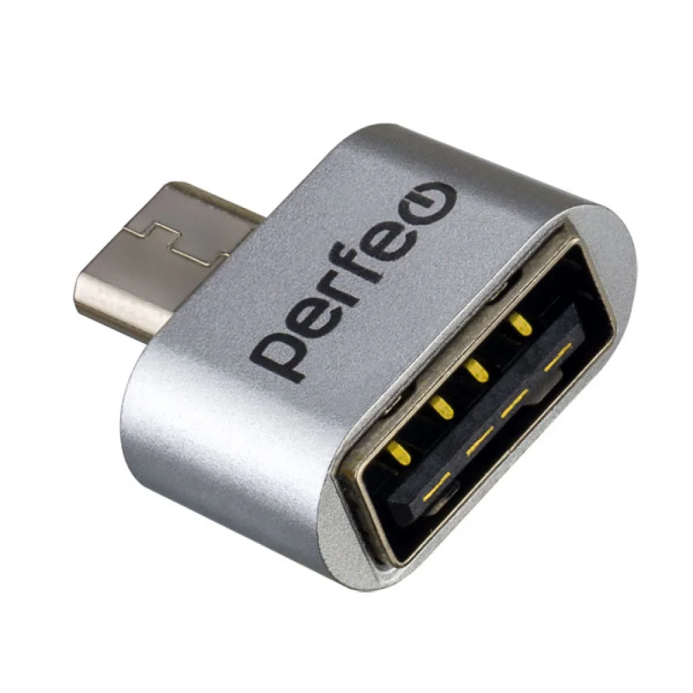 

Переходник (адаптер) Micro USB 2.0(Bm)-USB 2.0(Af), OTG, серебристый PERFEO PF-VI-O011 Silver (PF_C3004), PF-VI-O011 Silver