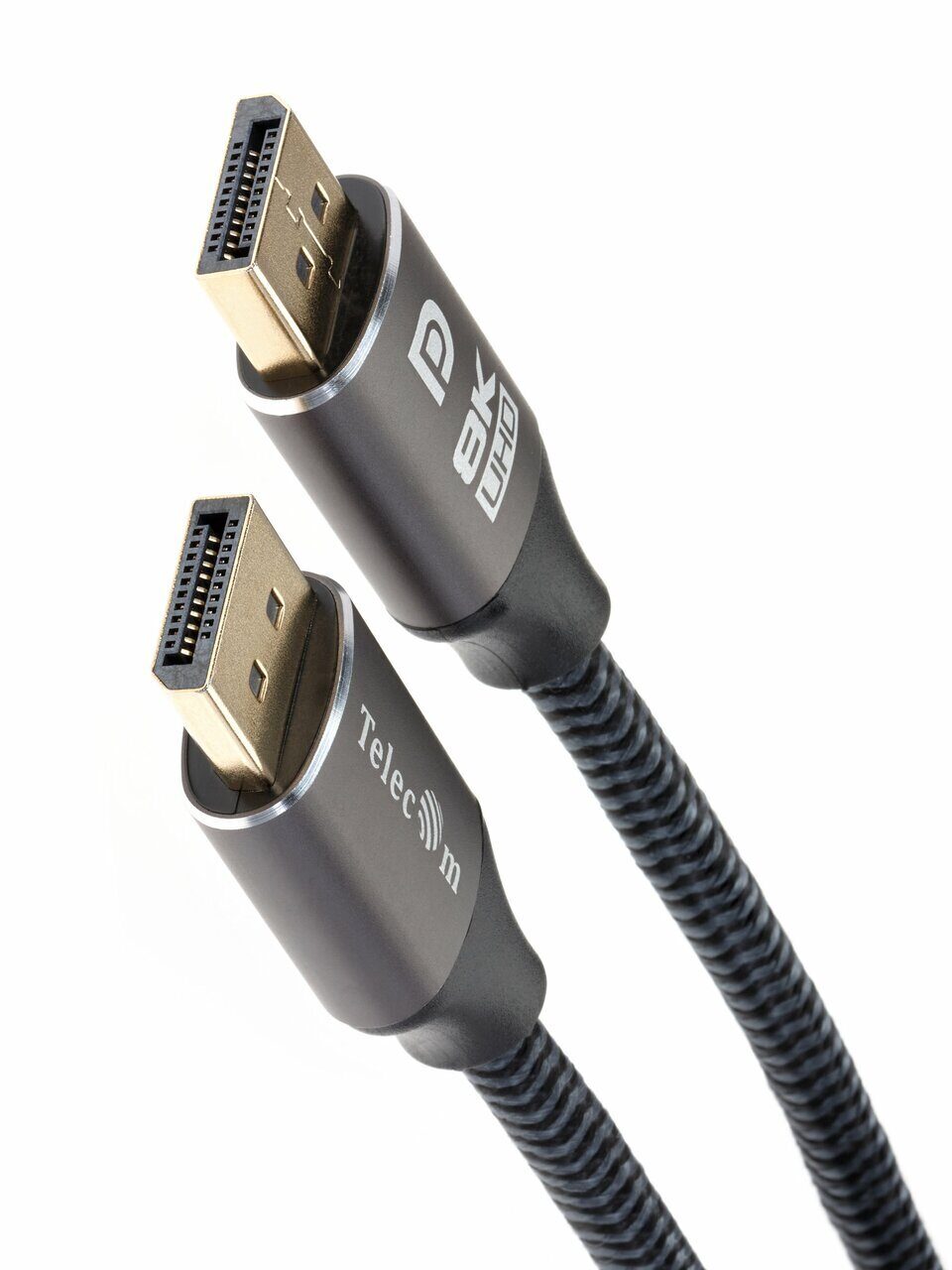 

Кабель DisplayPort(20M)-DisplayPort(20M) v1.4 4K, 8K, экранированный, 3 м, черный/серый TELECOM PRO (TCG750-3M)