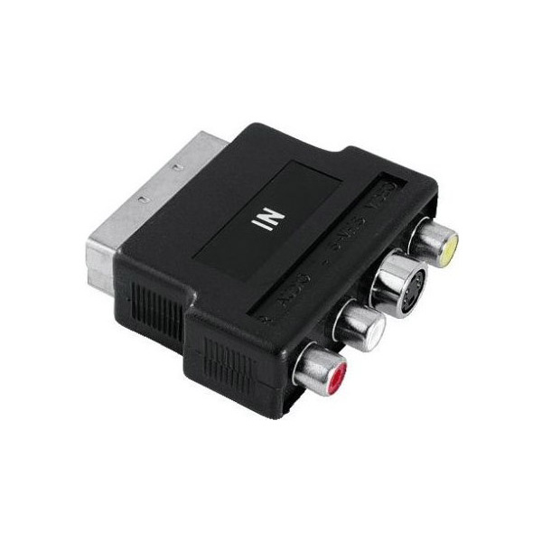 

Переходник (адаптер) S-Video 4-pin(M)+3RCA(F)-SCART(M), черный Ningbo JSP005 (841269), JSP005