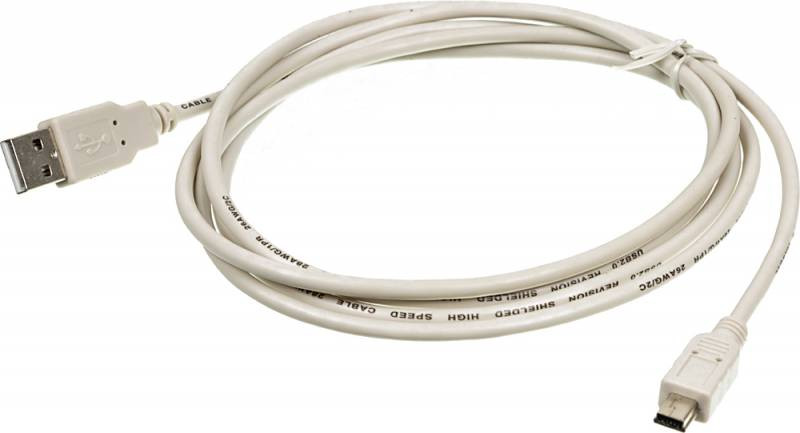 

Кабель Mini USB 2.0(Bm)-USB 2.0(Am), 1.8м, серый Ningbo USB2.0-M5P (841899), USB2.0-M5P