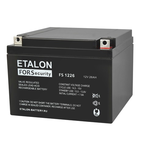 

Аккумуляторная батарея для ОПС ETALON FS 1226, 12V, 26Ah (ETALON FS 1226), Черный, FS 1226