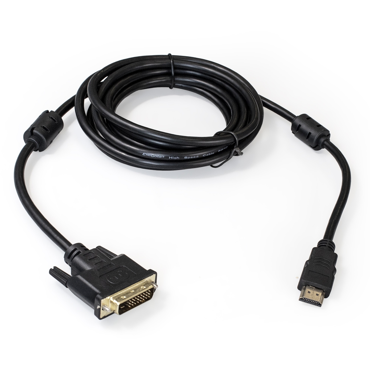 

Кабель HDMI(19M)-DVI(25M), экранированный, ферритовый фильтр, 3 м, черный Exegate (EX284907RUS)