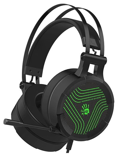 

Проводная гарнитура A4Tech Bloody G530S, USB, черный/зеленый, Bloody G530S