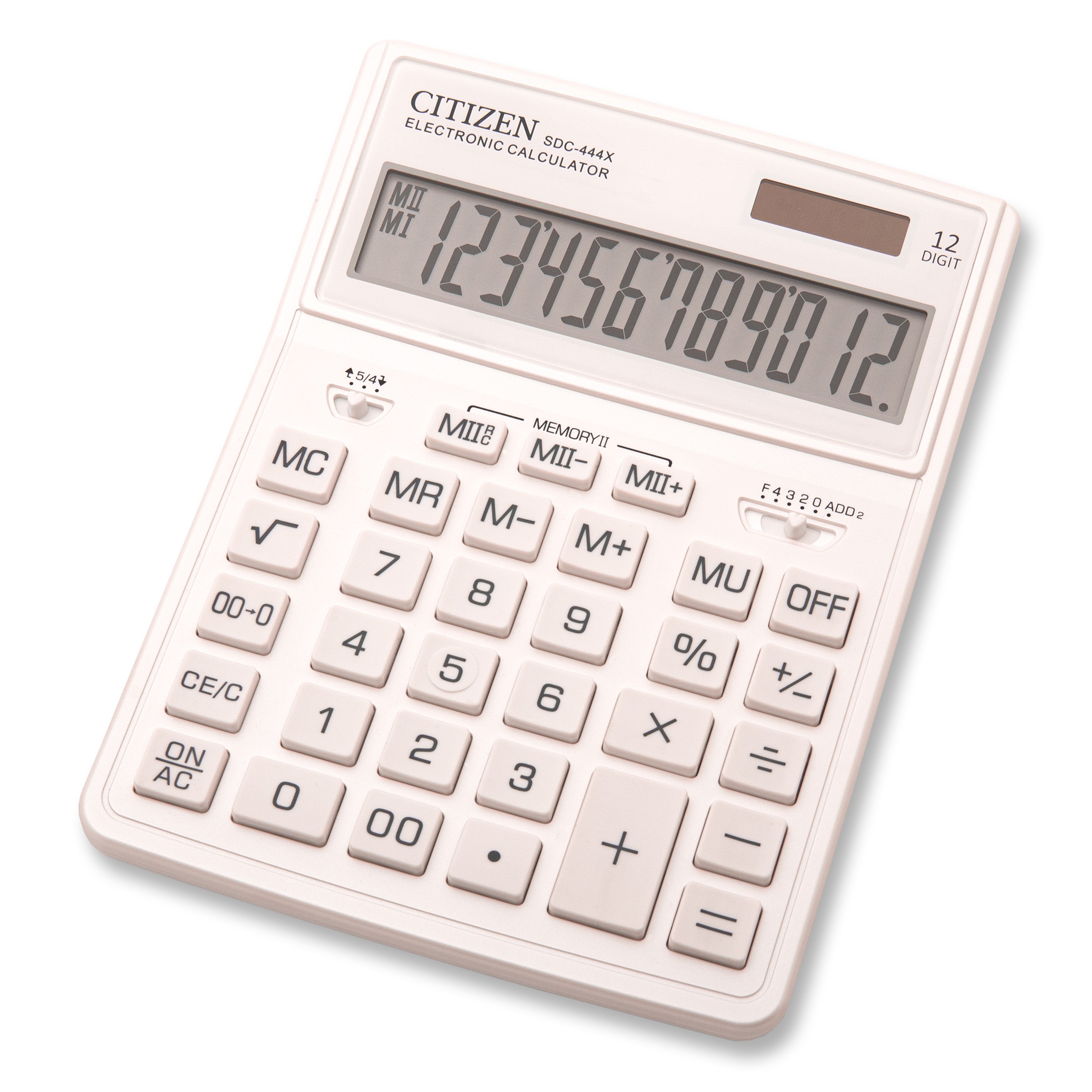 

Калькулятор настольный Citizen BusinessProLine SDC-444WHE, 12-разрядный, однострочный экран, белый, SDC-444WHE