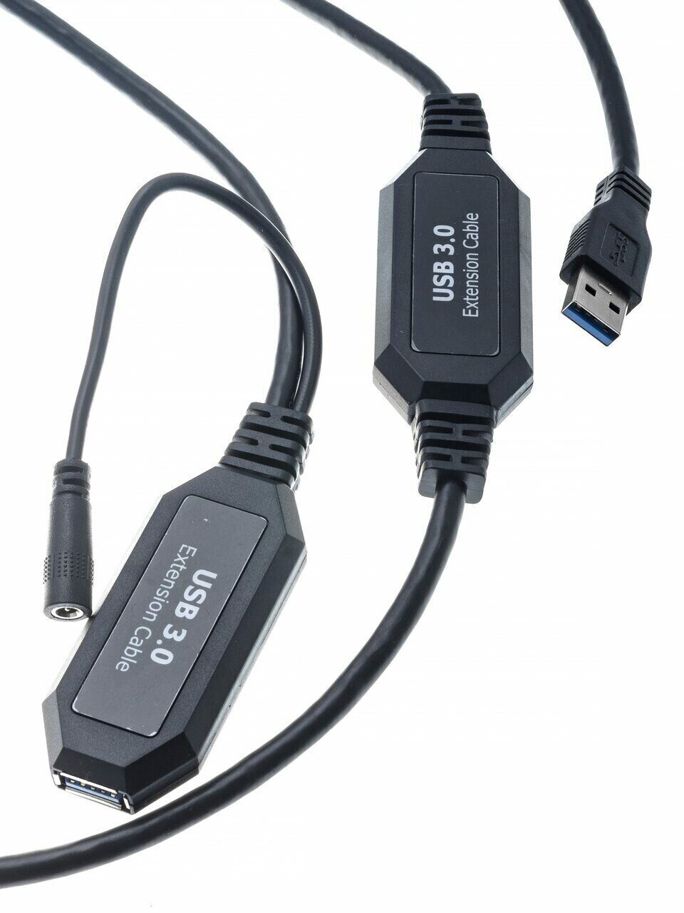 Кабель-удлинитель USB 3.0(Am)-USB 3.0(Af), экранированный, 15м, черный VCOM (CU827-15M) - фото 1
