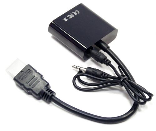 

Кабель-переходник (адаптер) HDMI(19M)-VGA(15F)/Jack 3.5mm(F), черный 5bites (AP-020), 0