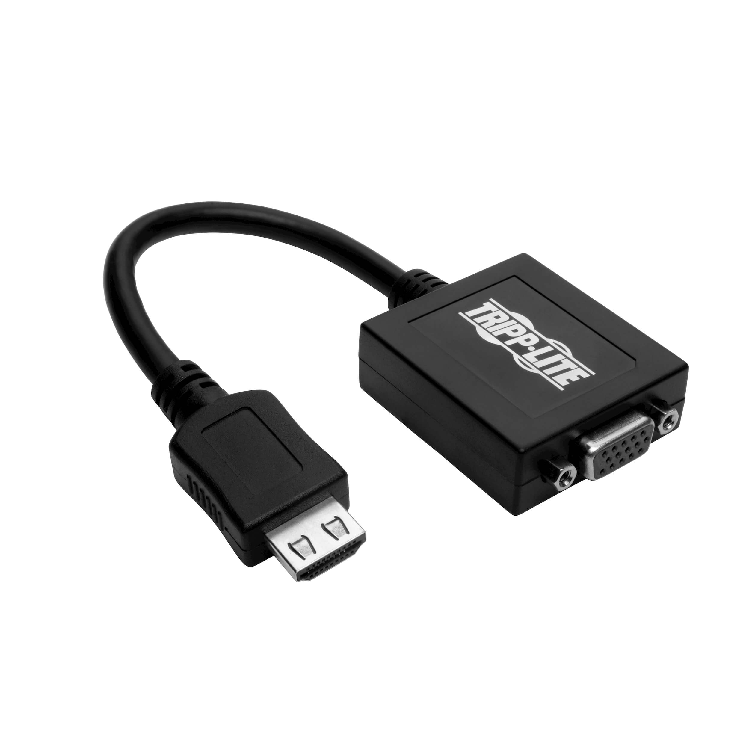 Кабель-переходник (адаптер) HDMI(19M)-VGA(15F), экранированный, 15см, черный Tripplite (P131-06N)