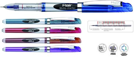 

Ручка шариковая Flair Writo-Meter, черный, металл, колпачок (F-743/черн), Writo-Meter