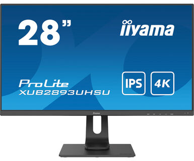 

Монитор 28" Iiyama ProLite XUB2893UHSU-B1 IPS, 3840x2160 (16:9), 300кд/м2, 3мс, 178°/178°, HDMI, DisplayPort, USB-Hub, черный, XUB2893UHSU-B1