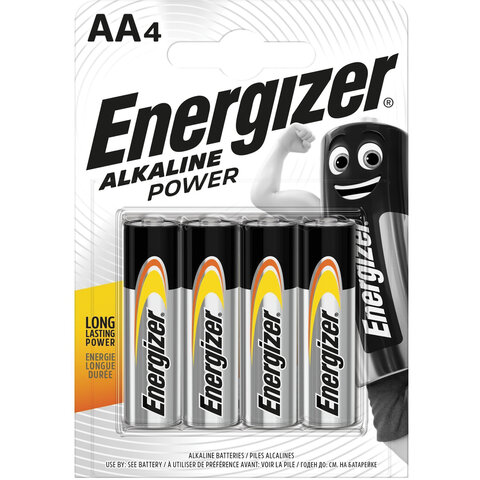 

Батарея Energizer Alkaline Power, AA, 1.5V, 4шт. (E300132908)