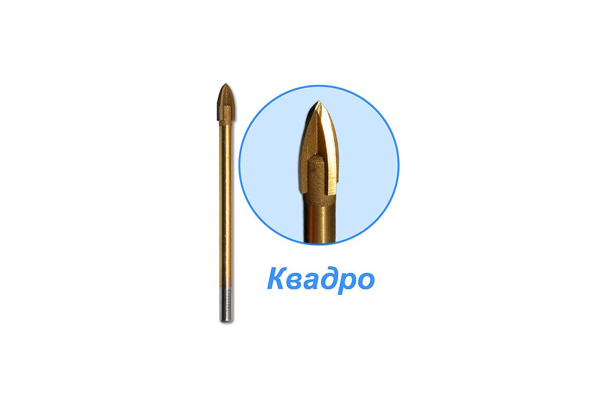 

Сверло ⌀5 мм x 6.7 см, сталь, по керамической плитке стеклу, ПРАКТИКА Квадро "Эксперт", 1 шт. (034-960)