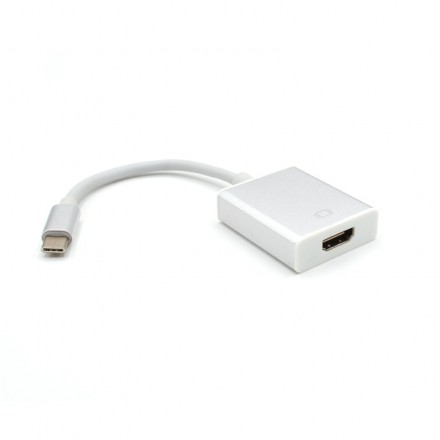 

Кабель-переходник (адаптер) Type-C(M)-HDMI(19F) 4K, белый KS-is (KS-363)