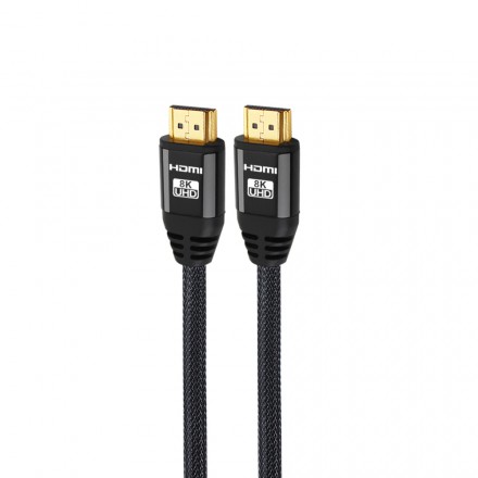 Кабель HDMI(19M)-HDMI(19M) v2.1 4K, 8K, экранированный, 3м, черный KS-is (KS-486-3) - фото 1