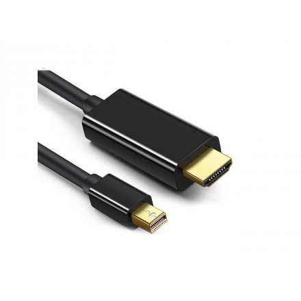 

Кабель-переходник (адаптер) Mini DisplayPort(M)-HDMI(19M) 4K, экранированный, 1.8 м, черный KS-is (KS-517-1.8)