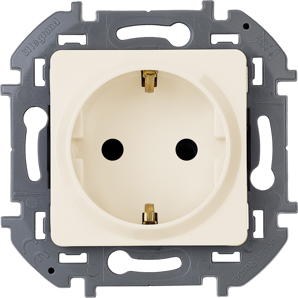 

Розетка Legrand Inspiria, скрытый монтаж, однопостовая, с з/к, 16A, механизм с накладкой и суппортом, IP20, слоновая кость (673721)