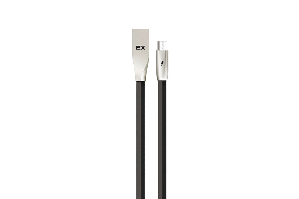 

Кабель Micro USB 2.0(Bm)-USB 2.0(Am), плоский, 2A, 50см, черный Exployd Classic (EX-K-1042), 0