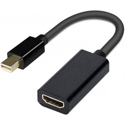 

Кабель-переходник (адаптер) Mini DisplayPort(M)-HDMI(19F), черный KS-is (KS-509)