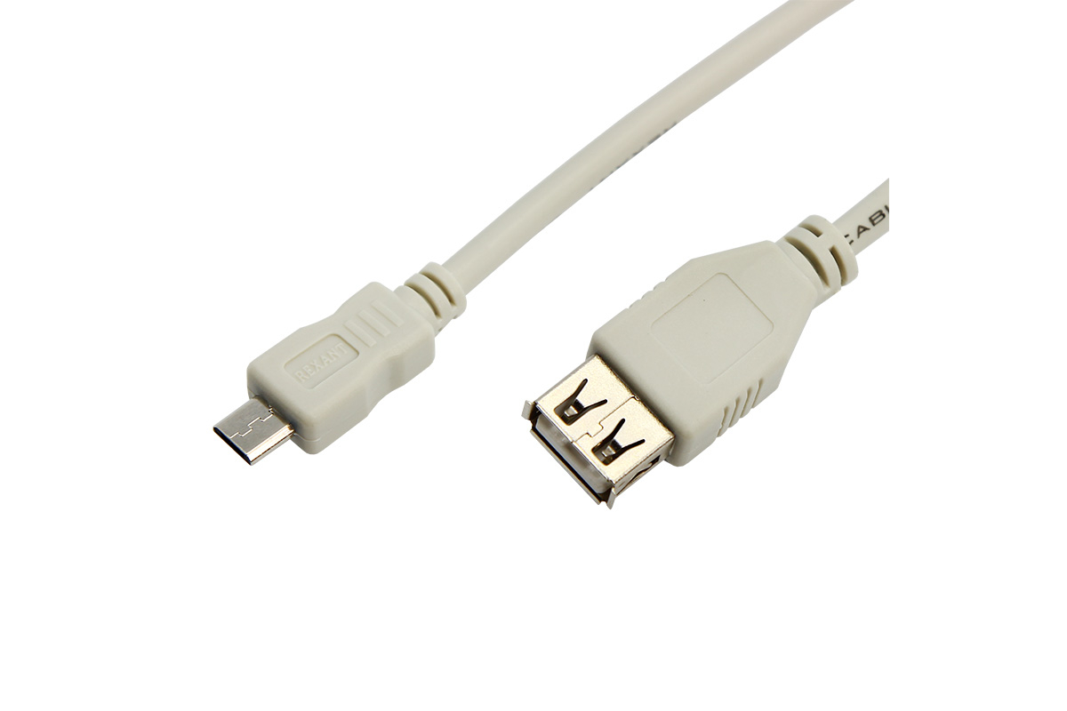 

Кабель Micro USB-USB, 20см, серый REXANT (18-1161)