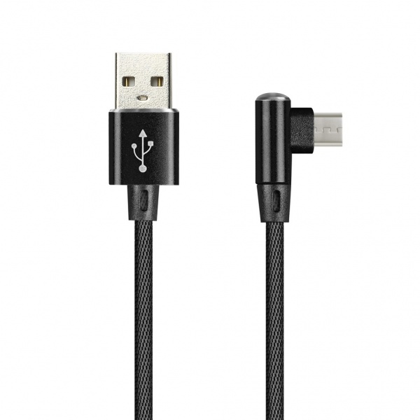 

Кабель Micro USB 2.0(Bm)-USB 2.0(Am), угловой, 2A, 1м, черный Smartbuy FLOW 3D L-TYPE (iK-12FLL black), 0