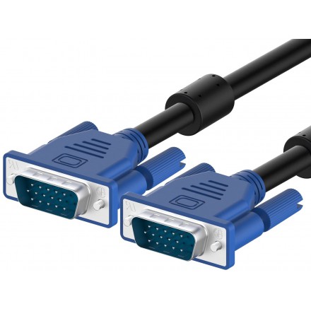 

Кабель VGA(15M)-VGA(15M), экранированный, ферритовый фильтр, 10 м, черный KS-is (KS-456-10)