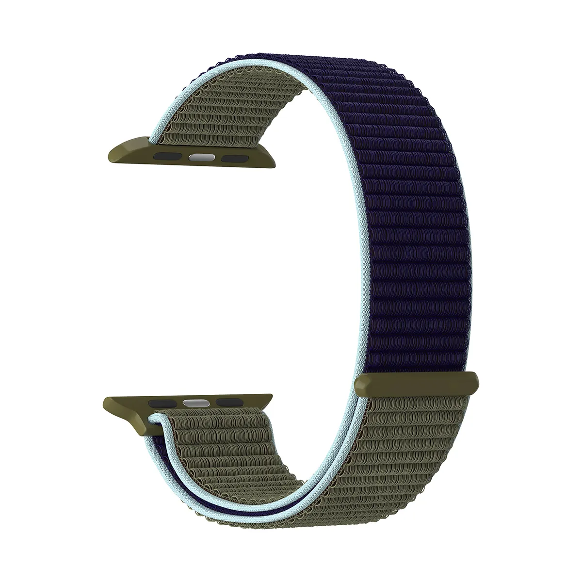 

Ремешок Lyambda Vega для Apple Watch, 42-44 мм, нейлон, хаки/голубой (DS-GN-02-44-46), Vega