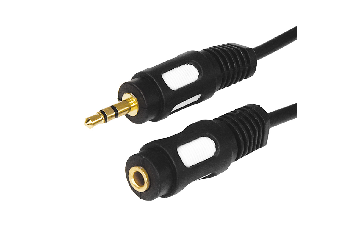 

Кабель-удлинитель Jack 3.5mm(M)-Jack 3.5mm(F), экранированный, 3м, черный REXANT (17-4015), -