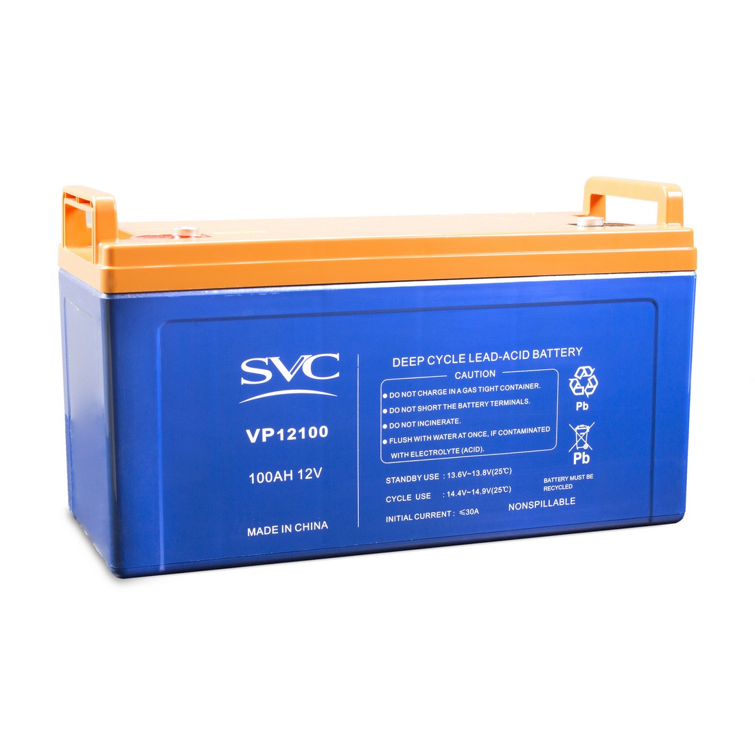 

Аккумуляторная батарея SVC, 12V, 100Ah (VP12100), Синий/оранжевый, 0