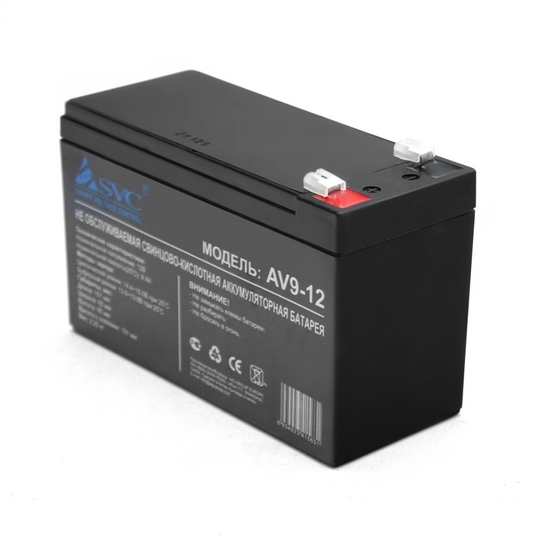 

Аккумуляторная батарея для ИБП SVC, 12V, 9Ah (AV9-12), Черный