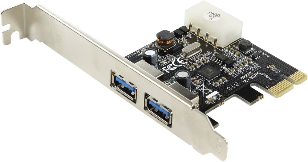 

Контроллер USB Orient VL-3U2PE, внешние порты: USB 3.2 Gen1 Type A x 2, внутренние порты: 1xMolex, PCI-E, OEM (VL-3U2PE), VL-3U2PE