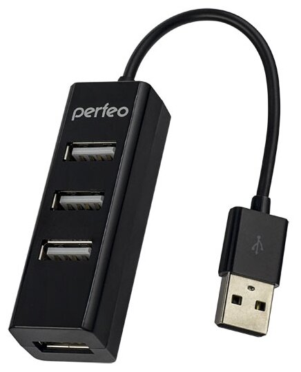 Концентратор Perfeo PF-HYD-6010H Black, 4xUSB 2.0, черный (PF_A4525)