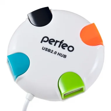 

Концентратор Perfeo PF-VI-H020 White, 4xUSB 2.0, белый (PF_4284), PF-VI-H020 White