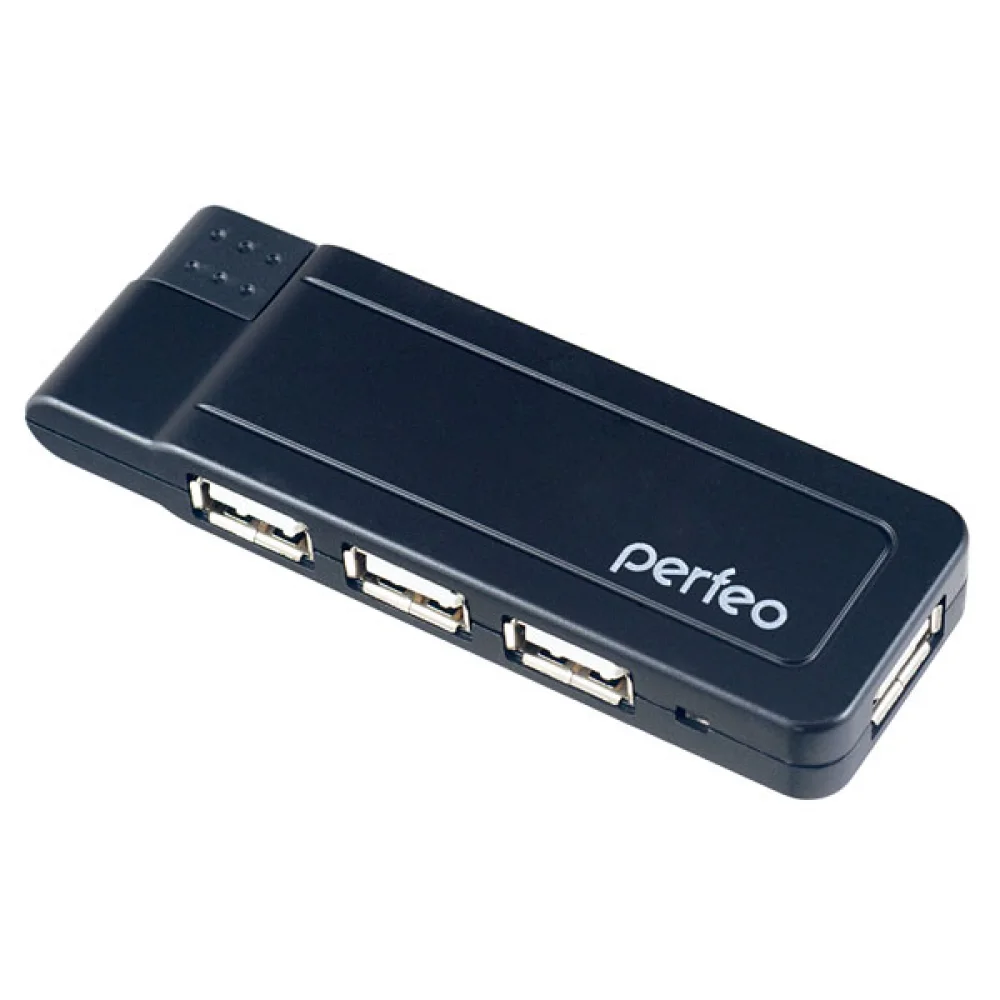 Концентратор Perfeo PF-VI-H021 Black, 4xUSB 2.0, черный (PF_4388) - фото 1