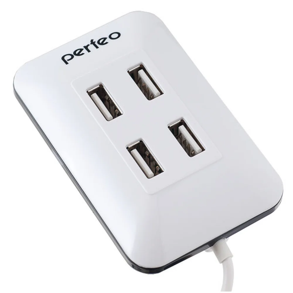 Концентратор Perfeo PF-VI-H028 White, 4xUSB 2.0, белый + магнитное крепление (PF_4783)