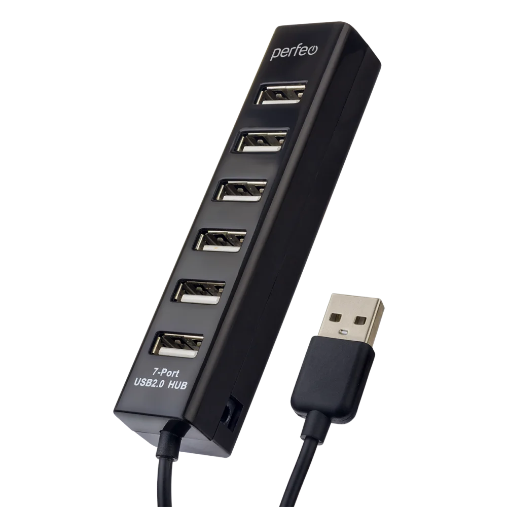 Концентратор Perfeo PF-H035 Black, 7xUSB 2.0, черный (PF_C3227)