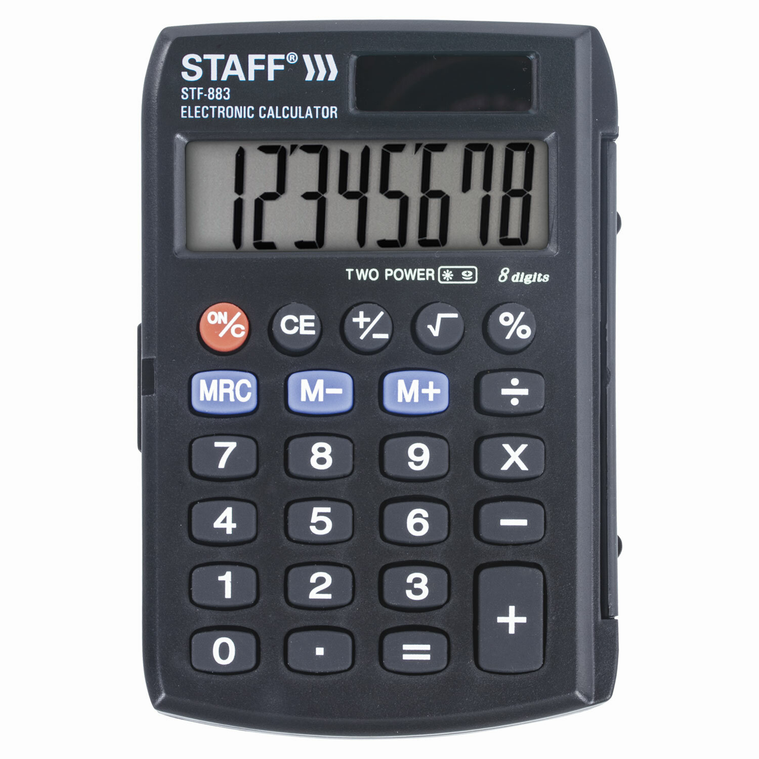 Калькулятор карманный STAFF STF-883, 8-разрядный, однострочный экран, черный (250196)