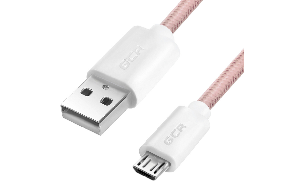 

Кабель USB-Micro USB, экранированный, 1м, розовый Greenconnect (GCR-51689)